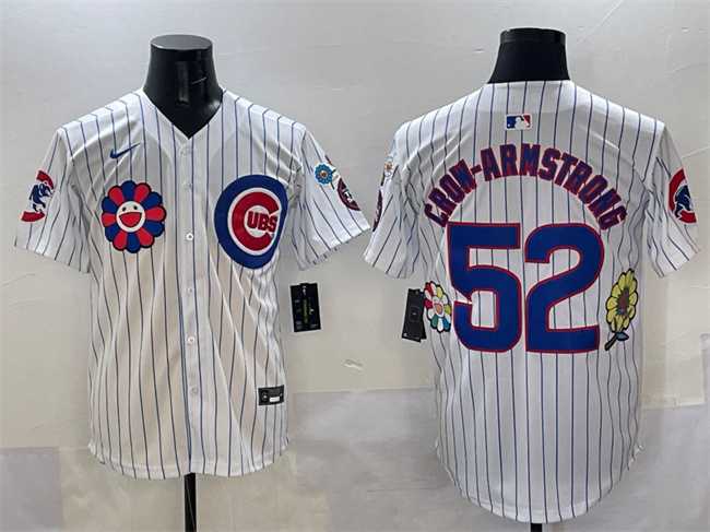 Men%27s Chicago Cubs #52 Pete Crow-Armstrong White 2025 Tokyo Series Limited Stitched Jersey